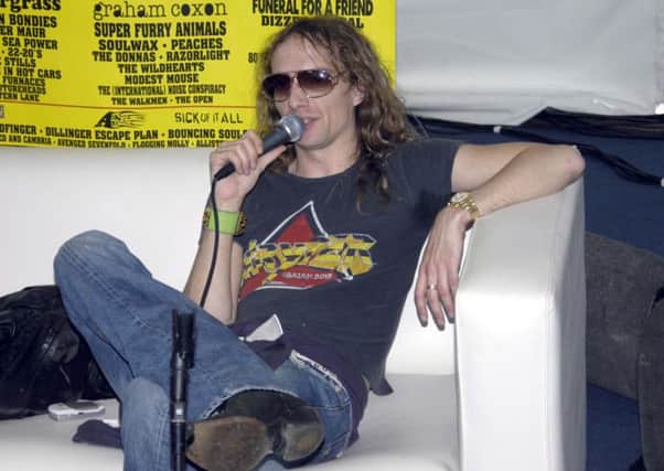 Justin Hawkins, of The Darkness, backstage at the Leeds Festival when his band headlined.