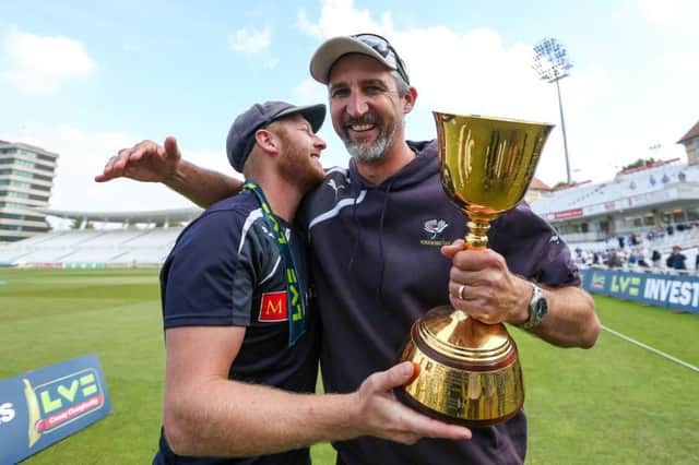 Yorkshire captain Andrew Gale and first team coach Jason Gillespie. PIC: SWpix.com