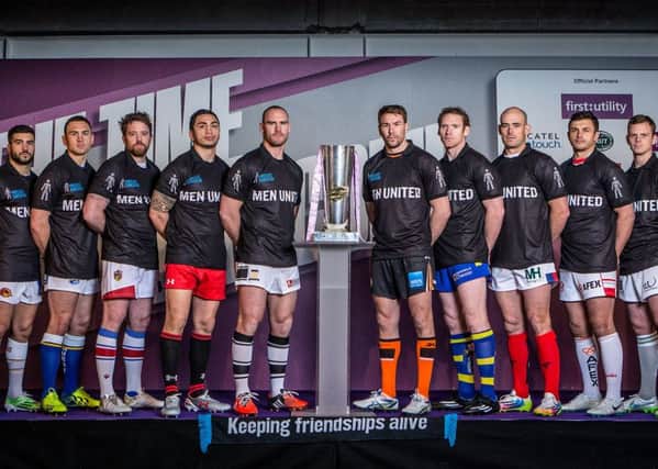 Super League captains, who are backing the Men United movement.