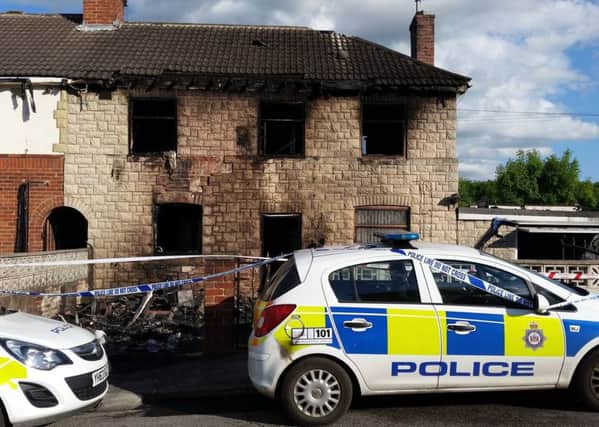 The scene of a house fire on South Street, Havercroft - picture supplied by West Yorkshire Police.