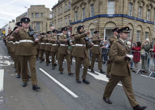 Yorkshire Regiment Freedom Parade in Barnsley town centre.