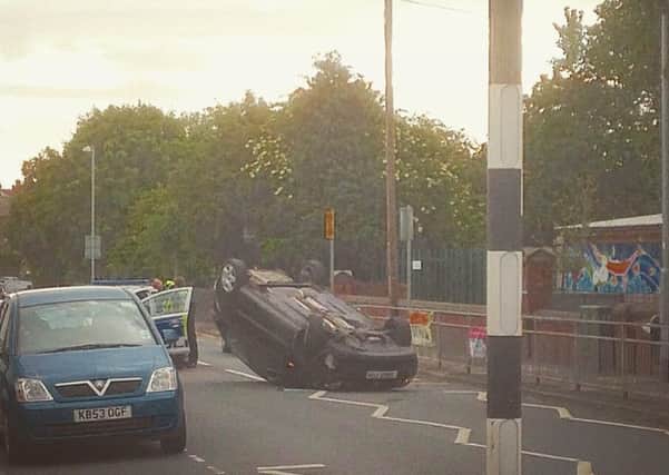 Crash on Canal Lane, Wakefield. Picture: Mark Dyball