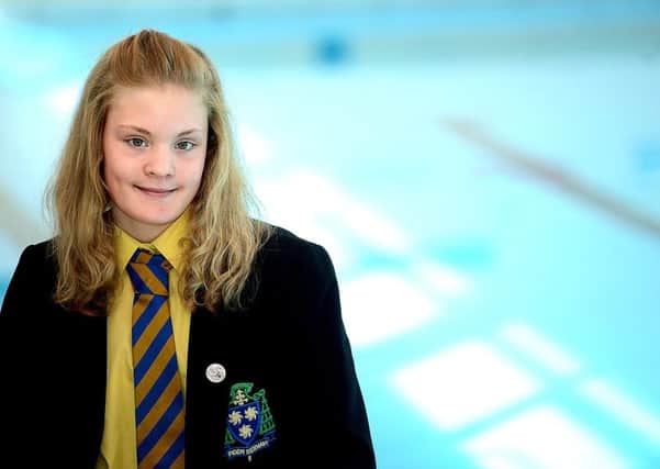 Swimmer Layla Black (St Wilfrid's Catholic school) aged 13, is the world's fastest swimmer in her age group for the 200m breaststroke, and is now due to swim at the National Championships.
p307c419