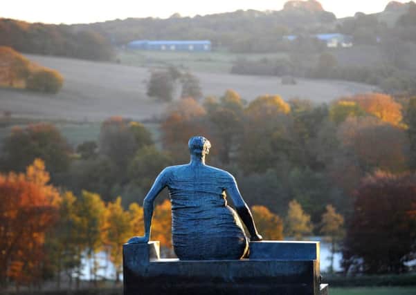 Henry Moore's 'Draped seated woman',at Yorkshire Sculpture Park