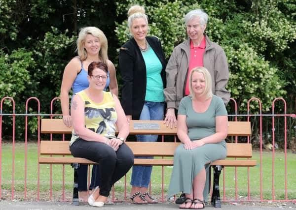 Smawthorne Welfare Action Team (SWAT) has put a new memorial bench in memory of Castleford soldier Craig Hopson in Smawthorne Welfare Park.
Dayna Oâ¬"Brien, Zoe Gately and Tony Wallis with mum  Lynne Hodson and sister Adele Varley