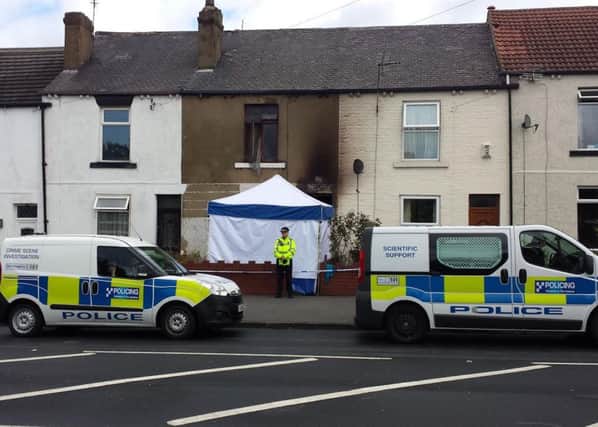 The scene of a house fire in Lofthouse where a 71-year-old woman died