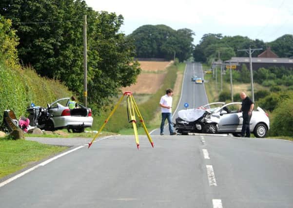 The crash scene. Picture courtesy Hull Daily Mail.