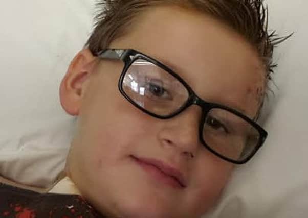 Family supplied picture of Ben Kelly- seriously injured in a car accident while on holiday in Skipsea, East Yorkshire. He is pictured at Leeds General Infirmary.