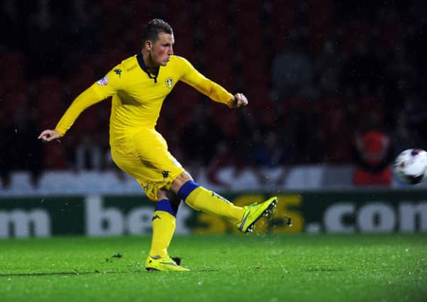 Chris Wood, who went close to a goal for Leeds United at Reading.