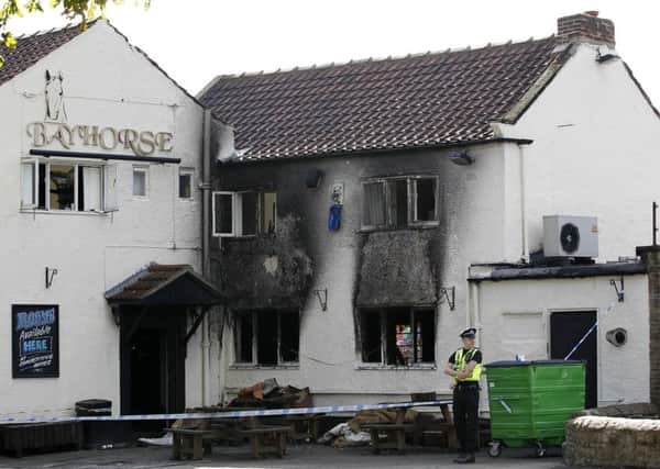 Fire at the Bay Horse pub, Hill Top, Knottingley