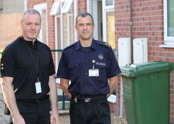 Firefighters and Police warn of the dangers of wheelie bin fires.
Isp John Rogerson and Watch commander Dave Smith