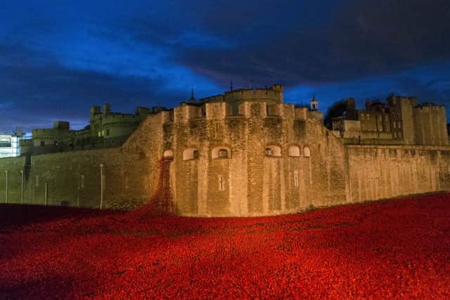 'Blood Swept Lands and Seas of Red' poppy installation at the Tower of London
Photo by Sebastian Remme/REX