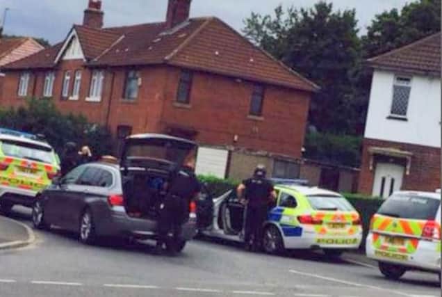 Armed police on Brewery Lane, Thornhill Lees. Picture courtesy of Ash Milnes.