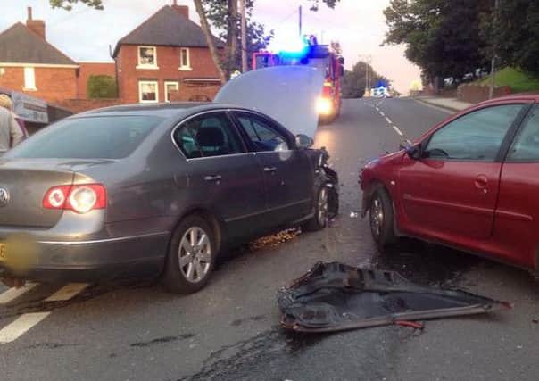 Accident on Stuart Road, Pontefract. Picture courtesy of West Yorkshire Police's Roads Policing Unit.