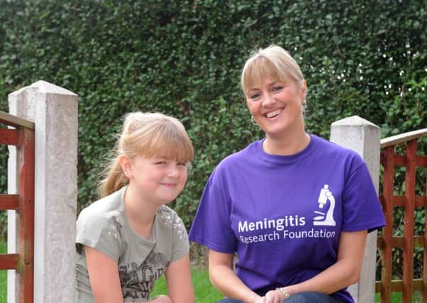 Meningitis survivor Danielle Sharpe with mum Kerrie from Pontefract.