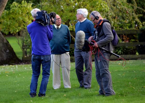 Newspaper: Pontefract & Castleford Express.
Story: BBC's Countryfile films in Pontefract for an episode about liquorice. Presenter John Craven is pictured with Tom Dixon.
Photo date: 24/09/15
Picture Ref: AB230c0915