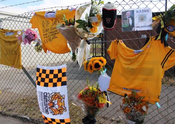 Tributes to Jack Fulton at Castleford Tigers' Wheldon Road.
