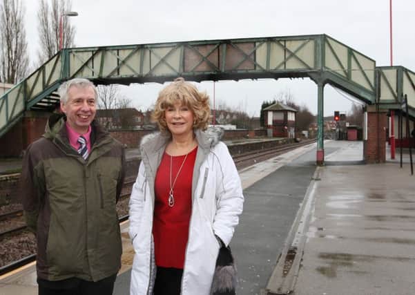 Castleford councillors Denise Jeffery and Tony Wallis at Castleford Railway Station.