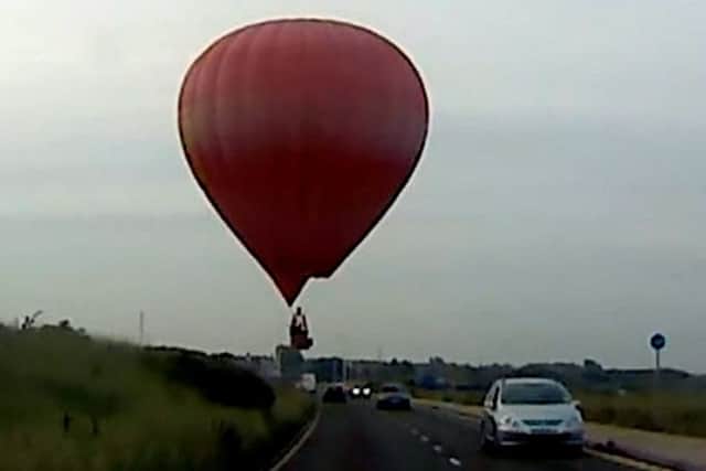A hot air balloon gave drivers a scare.