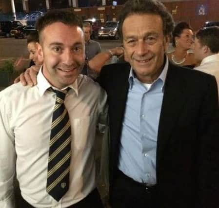 Rory Embling pictured with Leeds United owner Massimo Cellino.