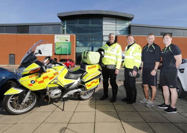 Nuffield Health Gym in Wakefield has raised money for the Whiteknights emergency voluntary service - a team of volunteer motorcyclists who transport blood around West Yorkshire.
Colin Rispin, Martyn Craggs, Neil Grimshaw and Rob Gibson