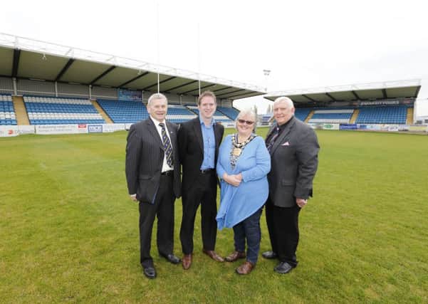 Wakefield Council and Featherstone Rovers are hoping to make the club's ground into a 'sports and community hub.'
Cllr Richard Taylor, Paul Taylor (Commercial manager Featherstone Rovers), Maureen Tennant King (Mayor of Featherstone), Clly Graham Isherwood