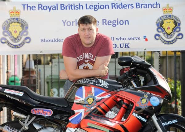 Former soldier Richard Gee did a sponsored ride on his motorbike from John O'Groats to Lands End to raise money for this year's Poppy Appeal. He will also auction off his bike to raise money. He hopes to raise £6,000.