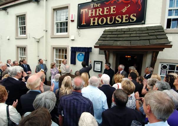 1st september 2009.
Unveiling of a blue plaque at The Three Houses inn at Sandal by Lord St Oswald.