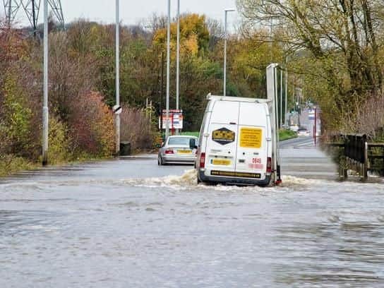 Flooding on A656 Barnsdale Road, Castleford on Sunday, November 15. Picture courtesy of Michiko Smith.
