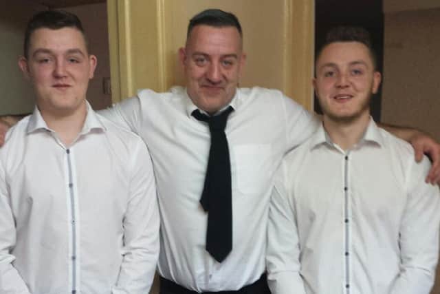 Dave Batchelor with sons Brandon (left) and Jordan (right)
