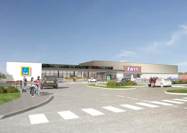 Plans for the new Aldi and B&M stores in Featherstone off Wakefield Road.