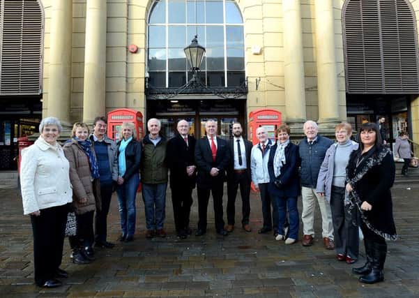 Members of the Pontefract Town Centre Partnership outside the market hall.