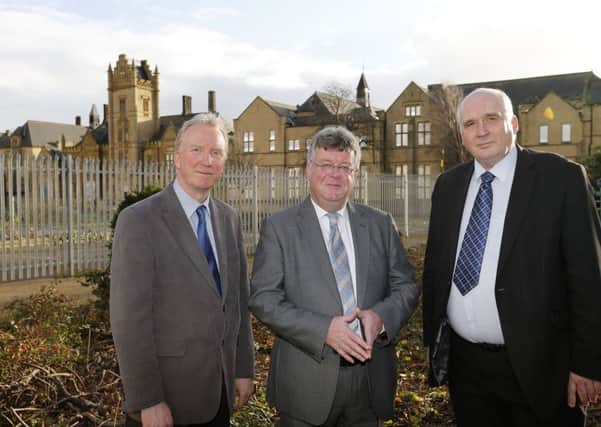 Clayton Hospital has been bought by Wakefield Grammar School Foundation and will be turned into a sports facility.
Laurence Perry (Bursar), John McLeod (Spokesman to the Governors), Iain Brodie (General Manager facilities Mid Yorks)