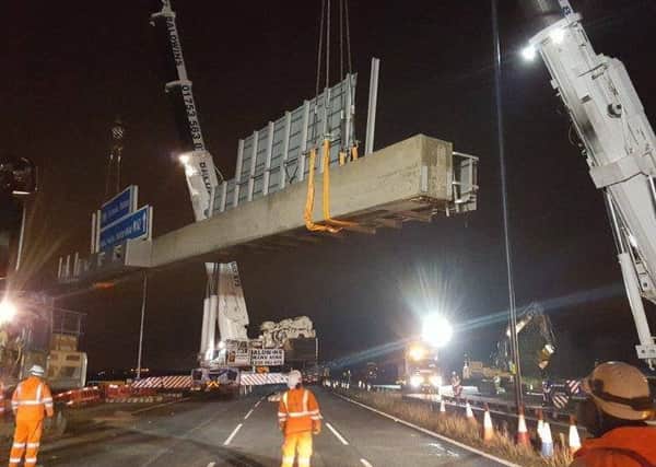 A gantry being removed.