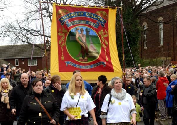 March organisers Lisa Cheney (centre) and Kirsten Sinclair (right) at today's event in Knottingley