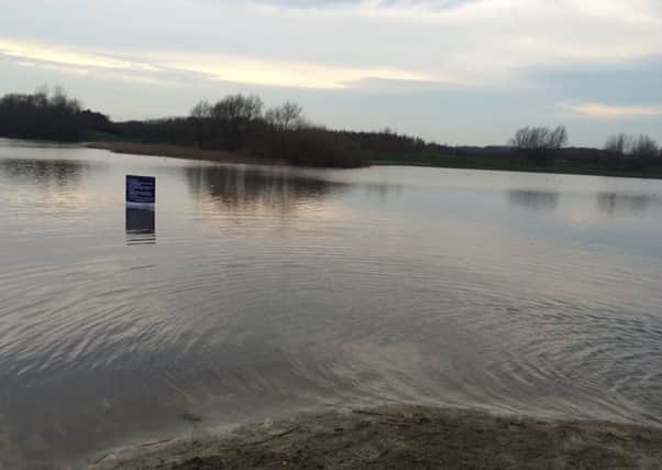Flooding at Pugneys Country Park. Photo by @s_mowbray