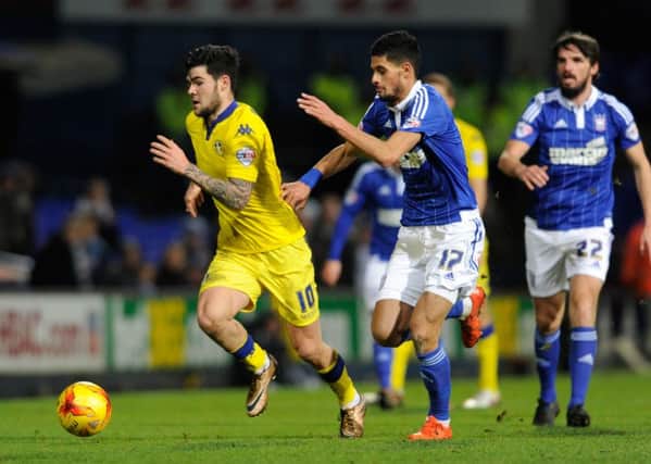 Alex Mowatt back in action for Leeds United at Ipswich. Picture: Bruce Rollinson