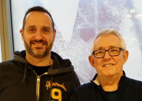 Steve Walton and son-in-law Ryan Crawford, from Newton Hill, Wakefield, at Manchester Royal Infirmary just before the kidney transplant in January, 2016.