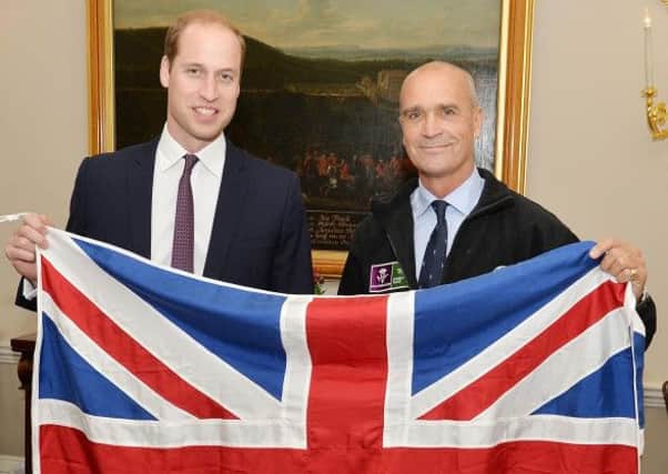 Henry Worsley, right, pictured with the Duke of Cambridge.