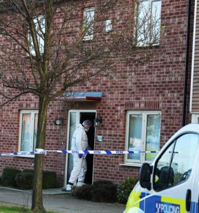 Police at the scene of the discovery on Beeston Way, Allerton Bywater. Picture: Ross Parry Agency