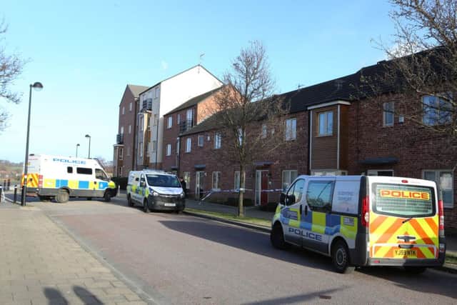 Police at the scene of the discovery on Beeston Way, Allerton Bywater. Picture: Ross Parry Agency