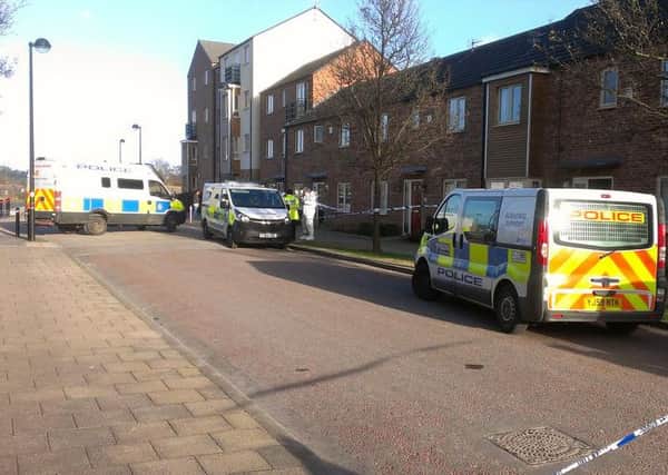 The scene on Beeston Way Allerton Bywater where three people were found dead this morning