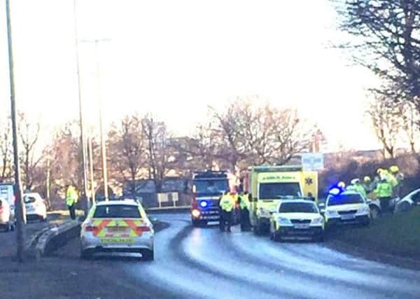 Picture posted on Twitter by Holly Jenkinson of the accident on the A643.