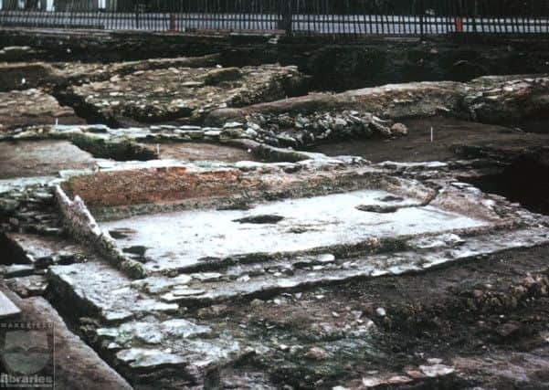 Excavations of Roman bath house site at Castleford, late 1970s