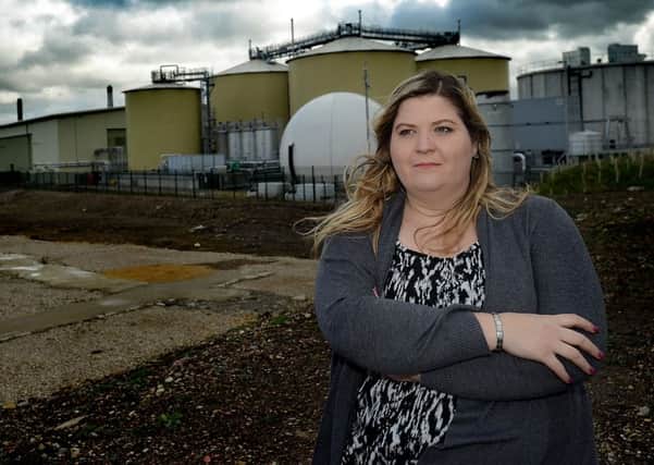 Coun Michelle Collins outside the Shanks waste plant.