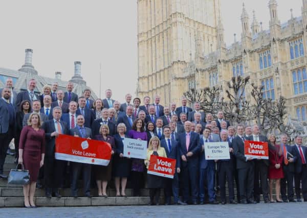 MPs at a rally calling for Britain to leave the European Union
