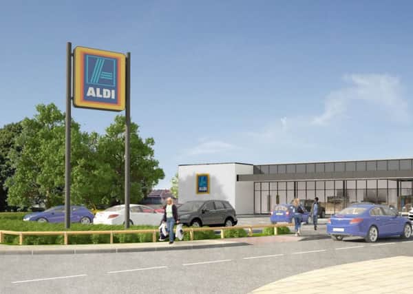 Artist impression of the Aldi at South Elmsall fire station. Picture by Aldi and  The Harris Partnership.