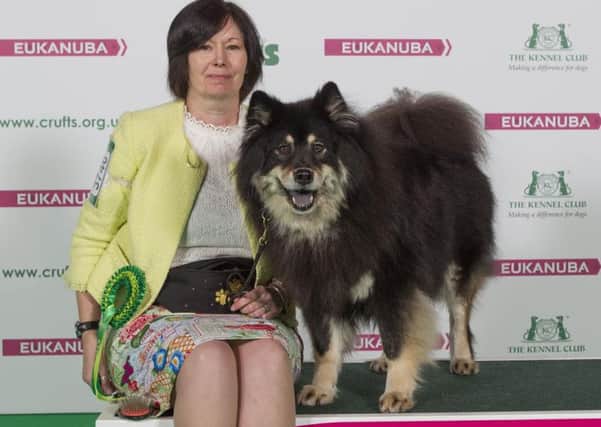 20160310 Copyright onEdition 2016 ?
Free for editorial use image, please credit: onEdition

Picture shows Tracy Hopinson from Wakefield with Calli a Eurasier, which was the Best of Breed winner today (Thursday 10.03.16), the first day of Crufts 2016, at the NEC Birmingham.

Crufts is the world's greatest dog show and this year will see around 22,000 healthy, happy dogs at the event, enjoying competing for the coveted 'Best in Show' title as well as the many other competitions that take place at the show, from Agility and Flyball to Eukanuba Friends for Life and Scruffts. Crufts 2016 runs from the 10th to the 13th March at the NEC, Birmingham.

Crufts is the perfect opportunity for dog lovers to find out even more about the range of schemes, activities and events that they can get involved in, to ensure that they and their dog have a long, healthy and fulfilling relationship from puppyhood, all the way through their lives!

For more information please contact the Press Office via: T: 020 7518 1008 / 1020
E: pr