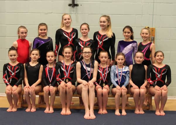 Gymnasts from Jesters  Sports Acro Club were in outstanding form at Barnsley Metrodome.