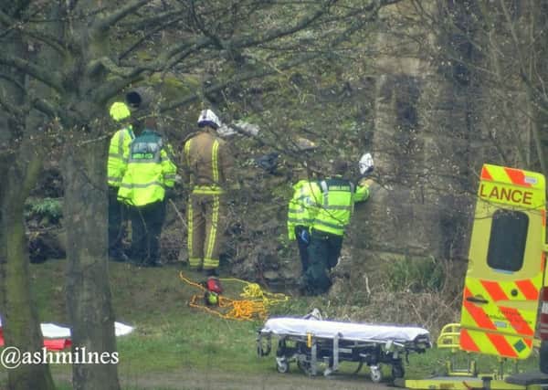 Emergency services at the scene of a body recovered from teh Rover Calder at Sands Lane Dewsbury. Pic by Ash Milnes